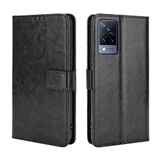 Leather Case Stands Flip Cover Holder BY5 for Vivo V21s 5G Black