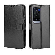 Leather Case Stands Flip Cover Holder BY5 for Vivo X60 Pro+ Plus 5G Black