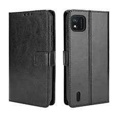Leather Case Stands Flip Cover Holder BY5 for Wiko Y62 Black
