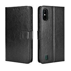 Leather Case Stands Flip Cover Holder BY5 for Wiko Y81 Black