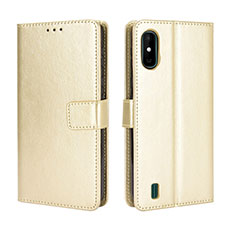 Leather Case Stands Flip Cover Holder BY5 for Wiko Y81 Gold