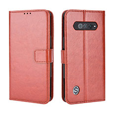 Leather Case Stands Flip Cover Holder BY5 for Xiaomi Black Shark 4S 5G Brown