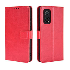 Leather Case Stands Flip Cover Holder BY5 for Xiaomi Mi 10T 5G Red