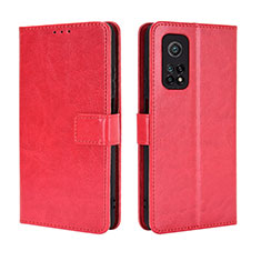 Leather Case Stands Flip Cover Holder BY5 for Xiaomi Mi 10T Pro 5G Red