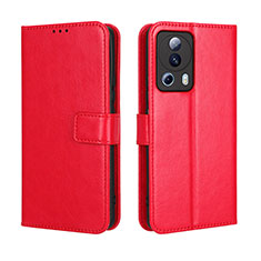 Leather Case Stands Flip Cover Holder BY5 for Xiaomi Mi 12 Lite NE 5G Red