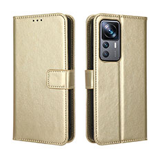 Leather Case Stands Flip Cover Holder BY5 for Xiaomi Mi 12T Pro 5G Gold