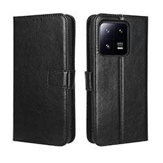 Leather Case Stands Flip Cover Holder BY5 for Xiaomi Mi 13 5G Black