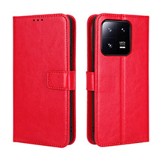 Leather Case Stands Flip Cover Holder BY5 for Xiaomi Mi 13 5G Red