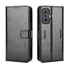 Leather Case Stands Flip Cover Holder BY5 for Xiaomi Poco F4 GT 5G Black