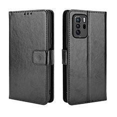 Leather Case Stands Flip Cover Holder BY5 for Xiaomi Poco X3 GT 5G Black