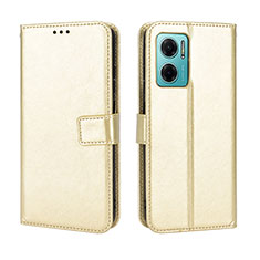 Leather Case Stands Flip Cover Holder BY5 for Xiaomi Redmi 10 Prime Plus 5G Gold