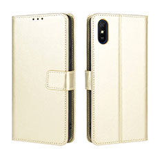 Leather Case Stands Flip Cover Holder BY5 for Xiaomi Redmi 9A Gold