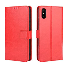 Leather Case Stands Flip Cover Holder BY5 for Xiaomi Redmi 9A Red
