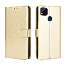 Leather Case Stands Flip Cover Holder BY5 for Xiaomi Redmi 9C NFC Gold
