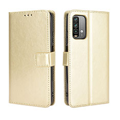 Leather Case Stands Flip Cover Holder BY5 for Xiaomi Redmi 9T 4G Gold