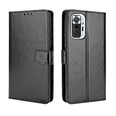 Leather Case Stands Flip Cover Holder BY5 for Xiaomi Redmi Note 10 Pro Max Black