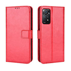 Leather Case Stands Flip Cover Holder BY5 for Xiaomi Redmi Note 11 Pro 4G Red