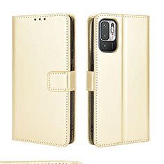 Leather Case Stands Flip Cover Holder BY5 for Xiaomi Redmi Note 11 SE 5G Gold