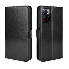Leather Case Stands Flip Cover Holder BY5 for Xiaomi Redmi Note 11S 5G Black