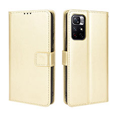Leather Case Stands Flip Cover Holder BY5 for Xiaomi Redmi Note 11S 5G Gold