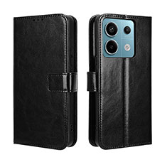 Leather Case Stands Flip Cover Holder BY5 for Xiaomi Redmi Note 13 Pro 5G Black