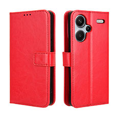 Leather Case Stands Flip Cover Holder BY5 for Xiaomi Redmi Note 13 Pro+ Plus 5G Red