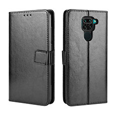 Leather Case Stands Flip Cover Holder BY5 for Xiaomi Redmi Note 9 Black