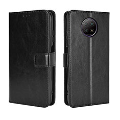 Leather Case Stands Flip Cover Holder BY5 for Xiaomi Redmi Note 9T 5G Black