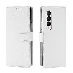 Leather Case Stands Flip Cover Holder BY6 for Samsung Galaxy Z Fold3 5G White