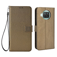 Leather Case Stands Flip Cover Holder BY6 for Xiaomi Mi 10i 5G Brown