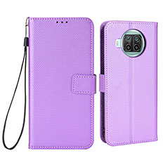 Leather Case Stands Flip Cover Holder BY6 for Xiaomi Mi 10i 5G Purple