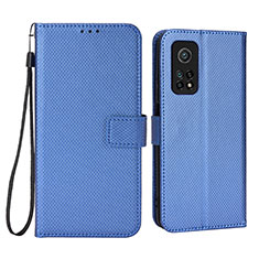 Leather Case Stands Flip Cover Holder BY6 for Xiaomi Mi 10T 5G Blue
