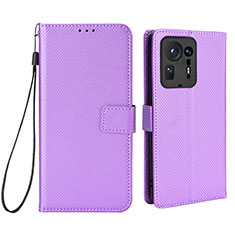 Leather Case Stands Flip Cover Holder BY6 for Xiaomi Mi Mix 4 5G Purple