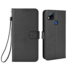 Leather Case Stands Flip Cover Holder BY6 for Xiaomi POCO C3 Black