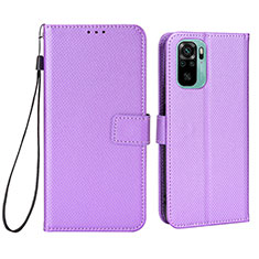 Leather Case Stands Flip Cover Holder BY6 for Xiaomi Poco M5S Purple