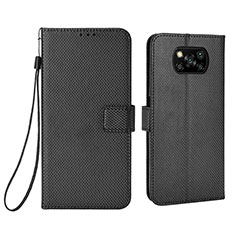 Leather Case Stands Flip Cover Holder BY6 for Xiaomi Poco X3 Black