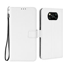 Leather Case Stands Flip Cover Holder BY6 for Xiaomi Poco X3 Pro White