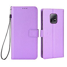 Leather Case Stands Flip Cover Holder BY6 for Xiaomi Redmi 10X 5G Purple