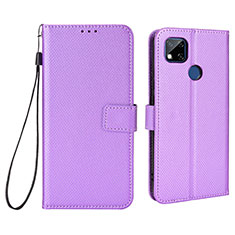 Leather Case Stands Flip Cover Holder BY6 for Xiaomi Redmi 9C NFC Purple