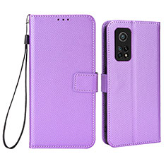 Leather Case Stands Flip Cover Holder BY6 for Xiaomi Redmi K30S 5G Purple