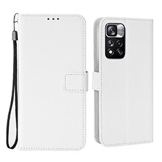 Leather Case Stands Flip Cover Holder BY6 for Xiaomi Redmi Note 11 Pro+ Plus 5G White