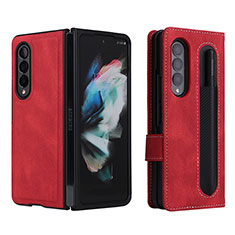 Leather Case Stands Flip Cover Holder BY7 for Samsung Galaxy Z Fold4 5G Red