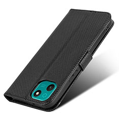 Leather Case Stands Flip Cover Holder BY7 for Wiko T10 Black