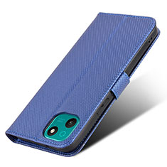 Leather Case Stands Flip Cover Holder BY7 for Wiko T10 Blue