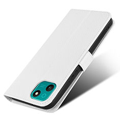 Leather Case Stands Flip Cover Holder BY7 for Wiko T10 White