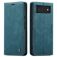 Leather Case Stands Flip Cover Holder C01S for Google Pixel 6 5G Blue