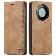 Leather Case Stands Flip Cover Holder C01S for Huawei Mate 60 Light Brown