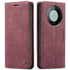 Leather Case Stands Flip Cover Holder C01S for Huawei Mate 60 Pro+ Plus Red Wine