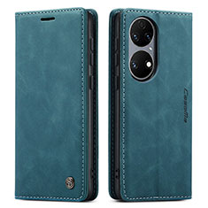 Leather Case Stands Flip Cover Holder C01S for Huawei P50 Blue