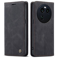Leather Case Stands Flip Cover Holder C01S for Oppo Find X6 5G Black